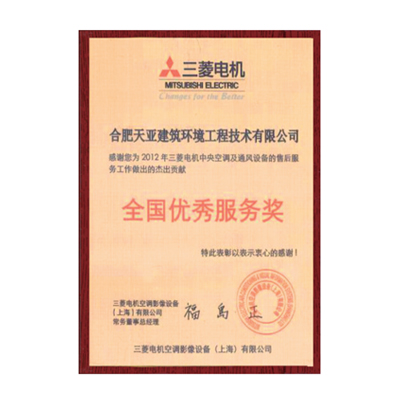全國(guó)優(yōu)秀服務(wù)獎(jiǎng)